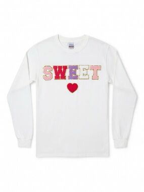 Sweet Graphic Long Sleeve Tee - White
